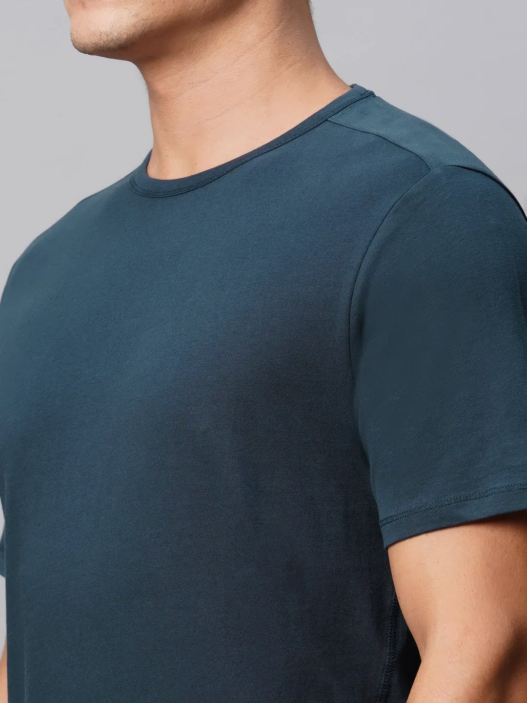 Men's Cotton Blue Regular Fit Tshirt