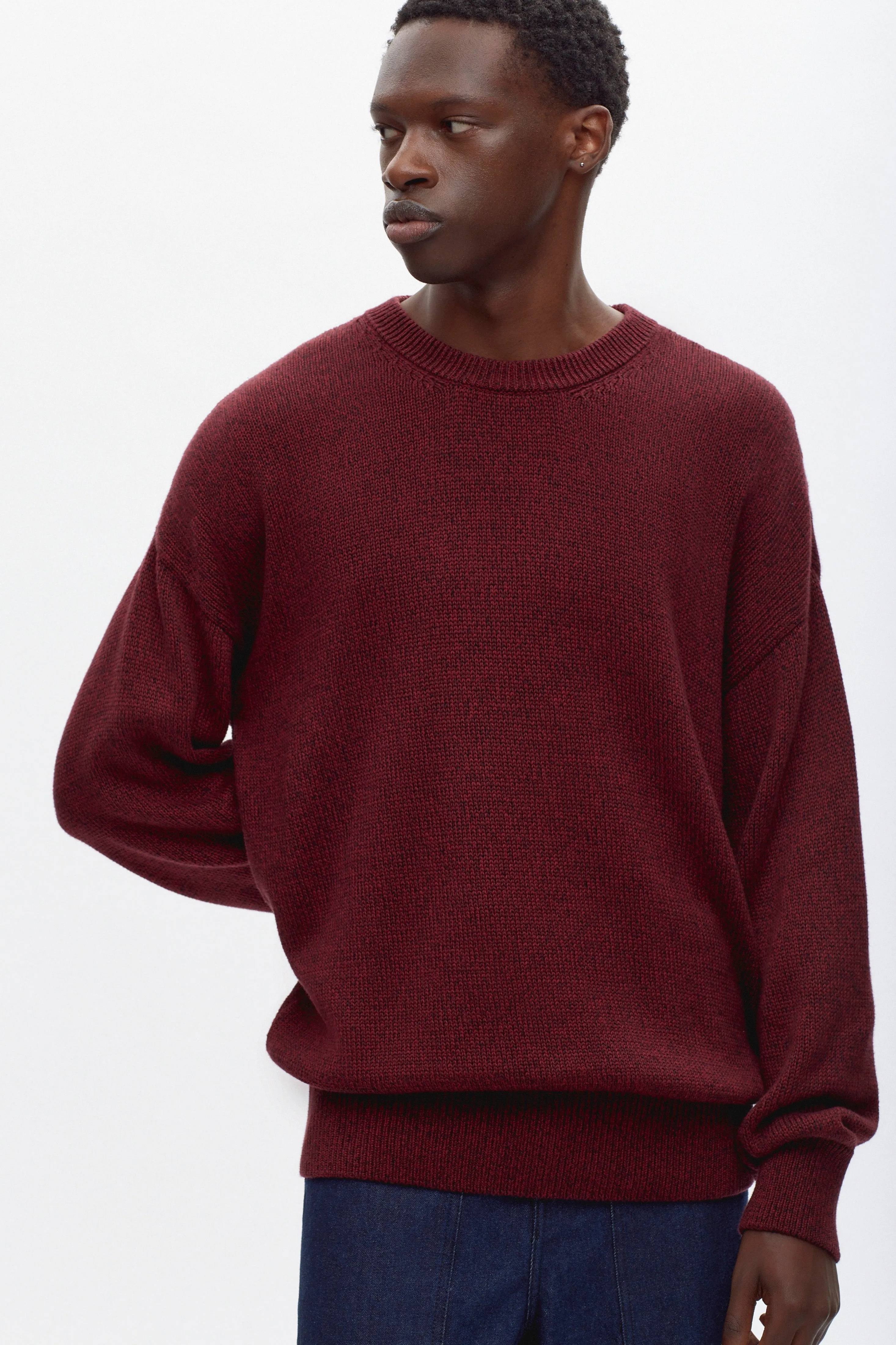 Men's Hamatah Sweater in Burgundy Melange