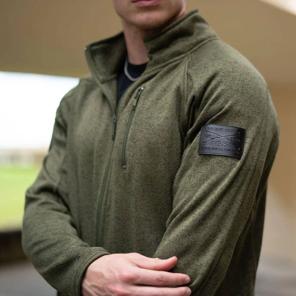 Men's Sweater Jacket - Military Green