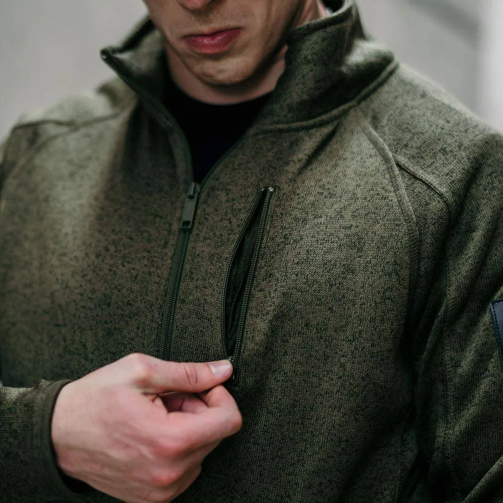 Men's Sweater Jacket - Military Green