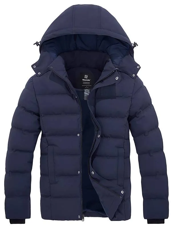 Men's Warm Puffer Jacket Winter Coat with Removable Hood Valley I