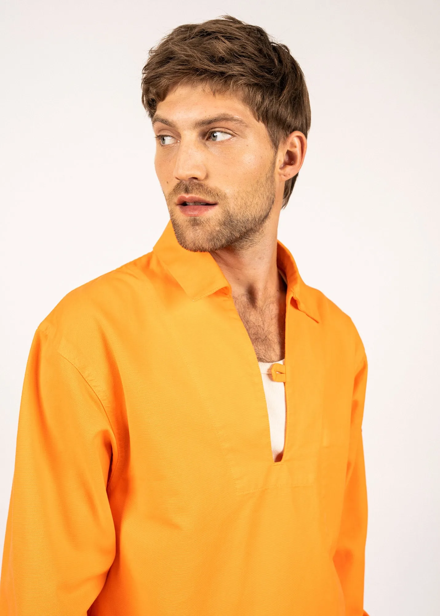 Nemo authentic sailor smock - in cotton canvas (ORANGE FLUO)