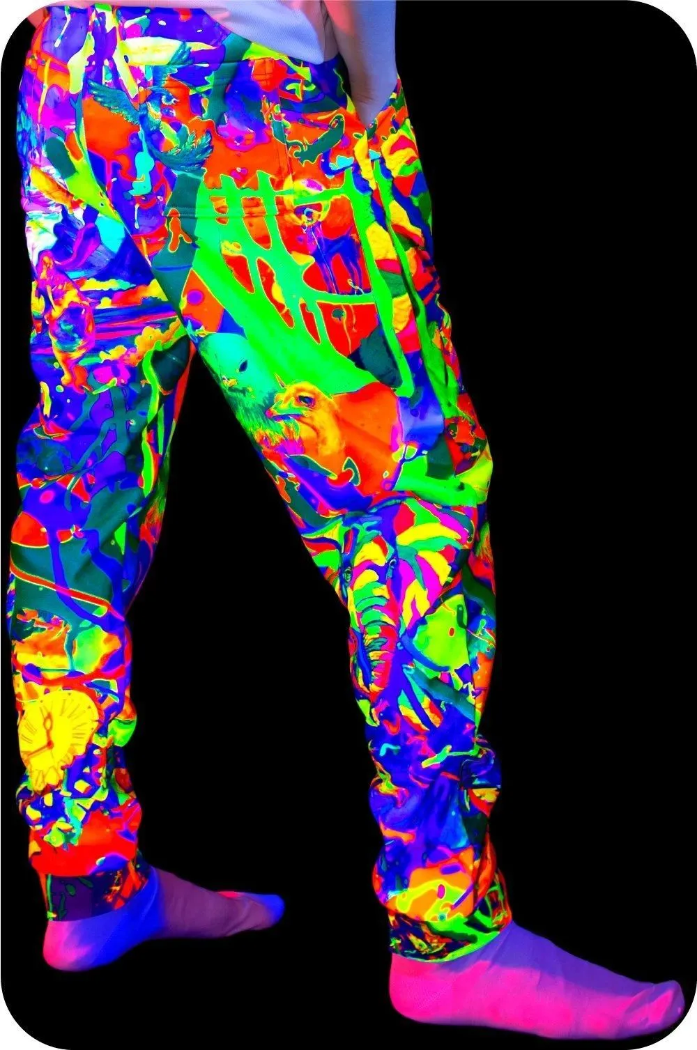 Neon Pants Glow in The Blacklight Splash Party Elegant