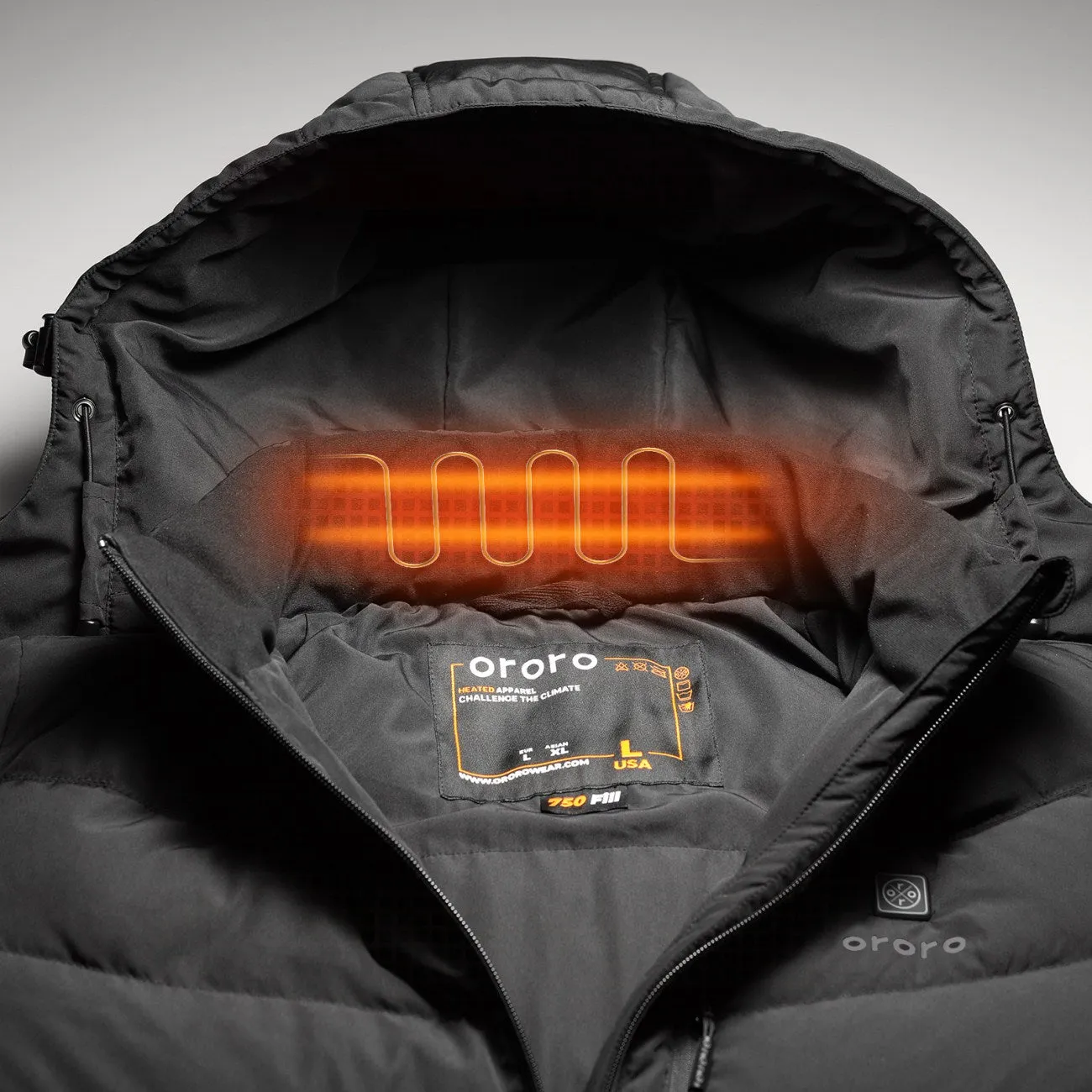 (Open-box) Men's Heated Down Jacket - Black