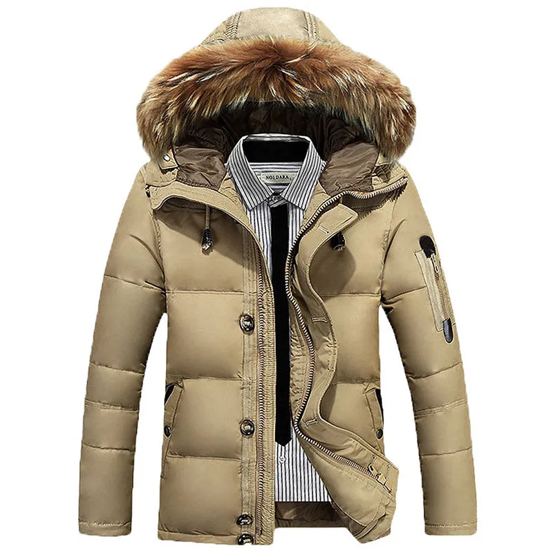 Outdoor Leisure Thick Fur Collar Men's Down Jacket