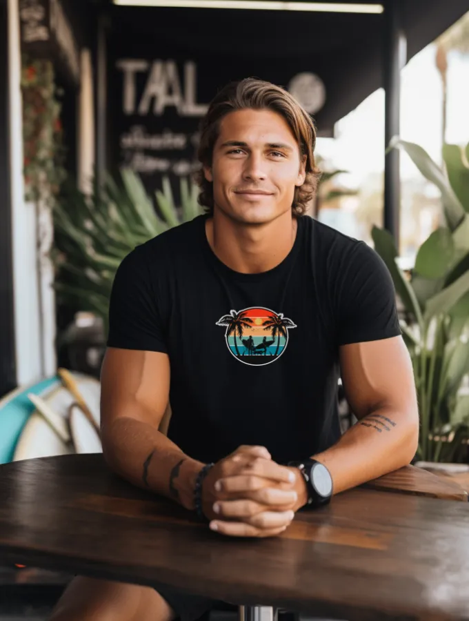 REEF RETRO TEE - VINTAGE SURF SERIES - BLACK