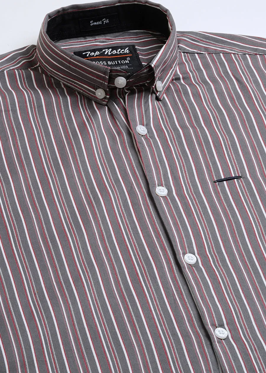 Roman Stripes Grey Mens Shirt