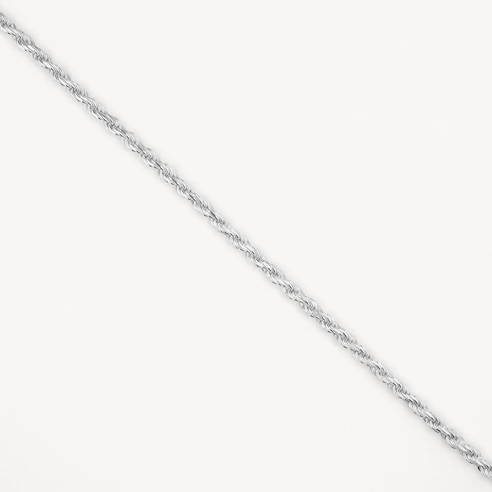 Rope Chain Necklace in Silver