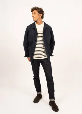 Sirocco fisherman's jacket - buttoned, in cotton canvas (MARINE)