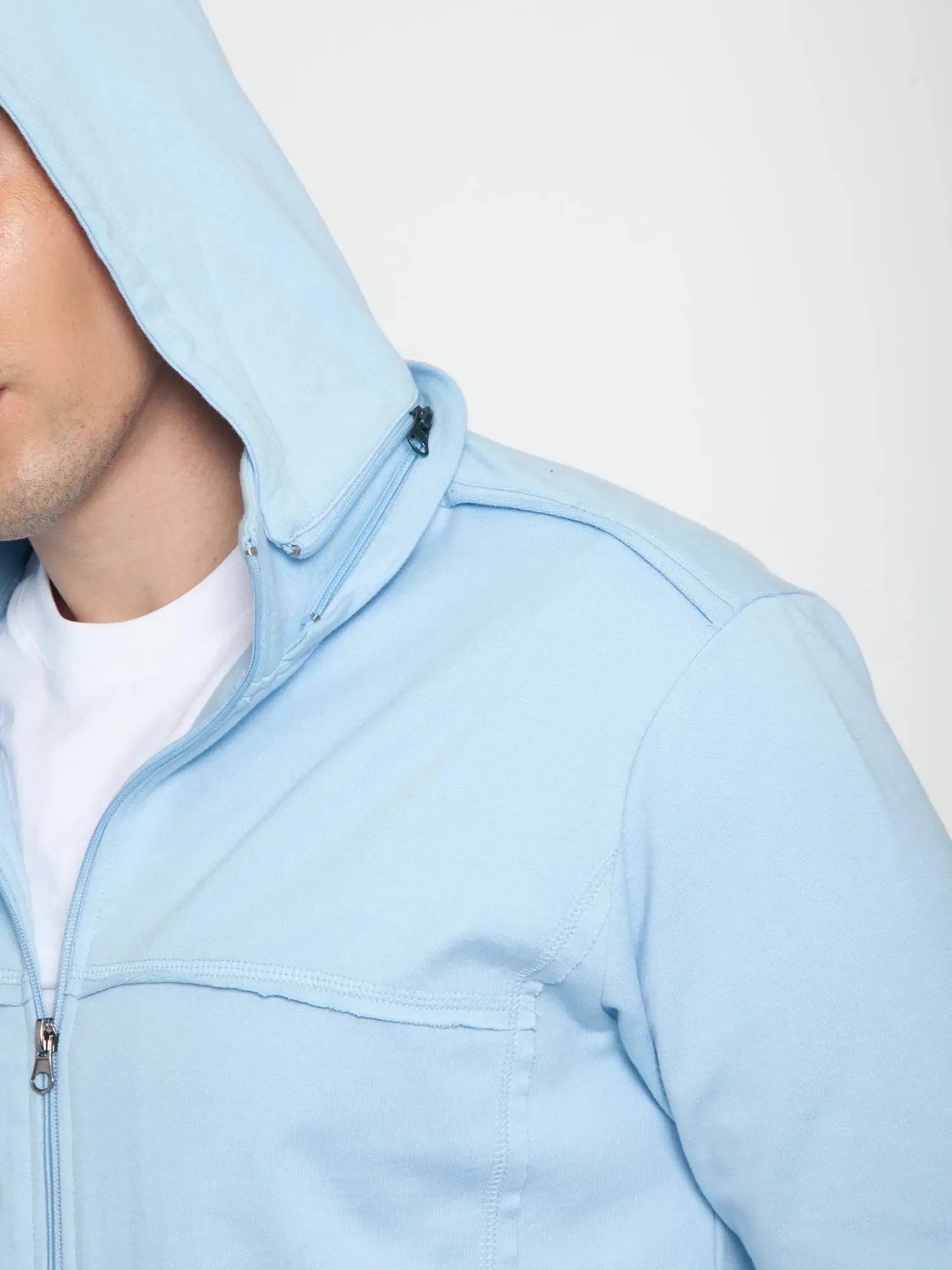 Sky Blue Removable Hooded Jacket