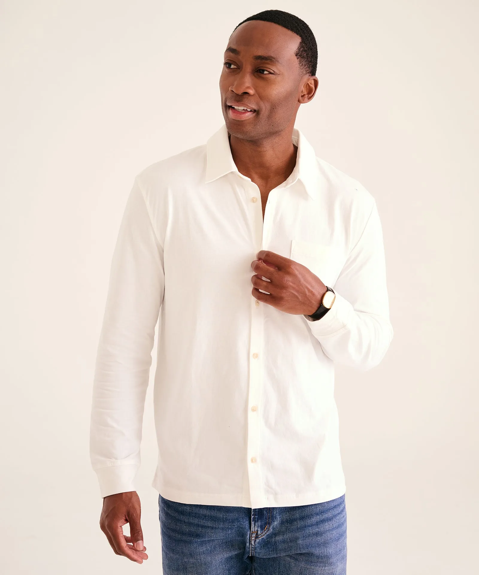 The Long Sleeve Button Down Tee