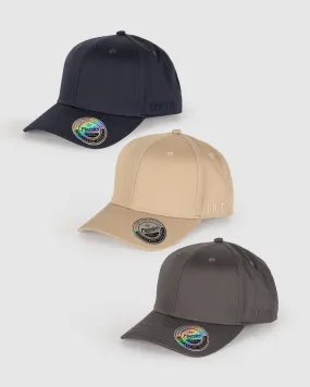 UNIT Classic Curve Snapback Cap 3 pack