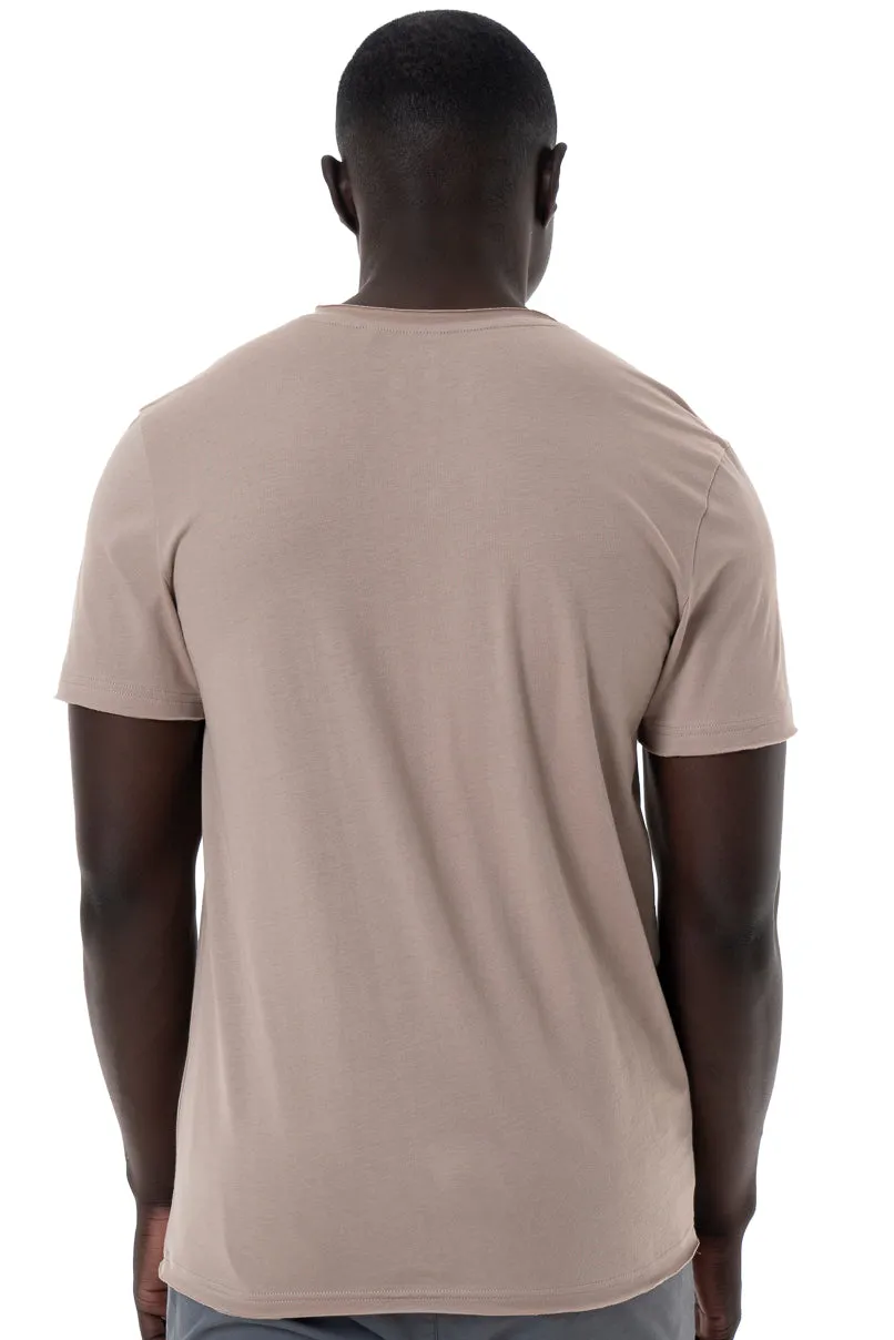 V-Neck T-Shirt _ 146855 _ Biscuit