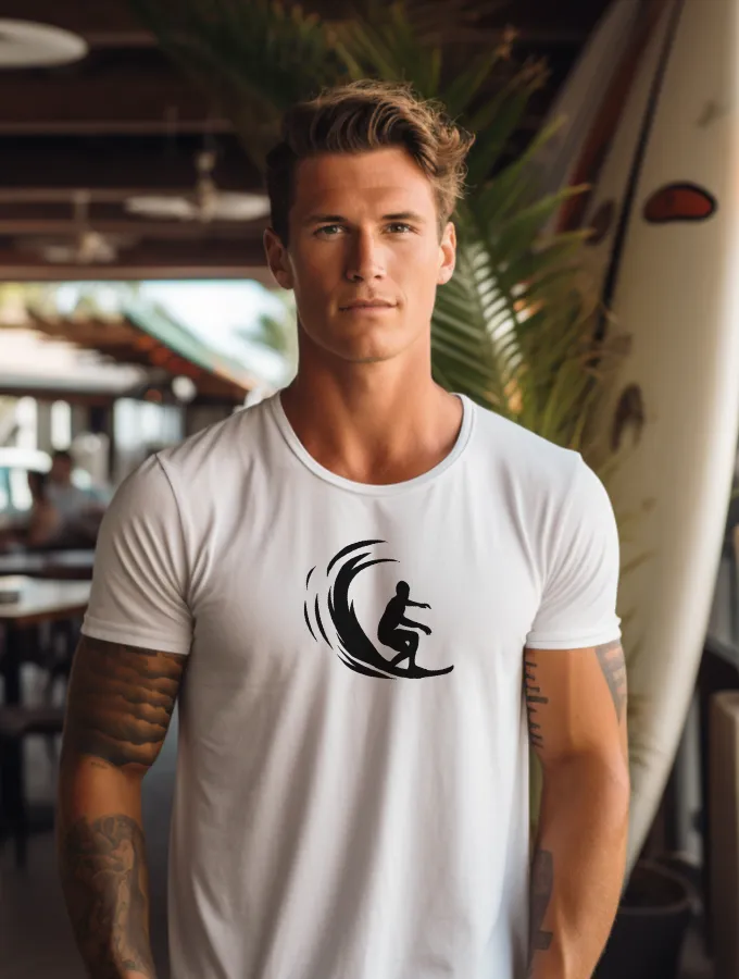 WAVE RIDER TEE - VINTAGE SURF SERIES - WHITE